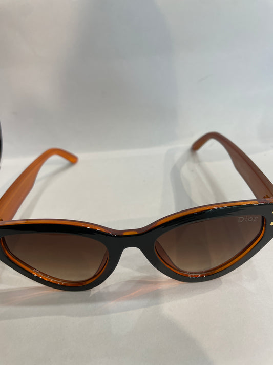 OID Black Orange Frame Brown Shade Unisex Sunglasses D28 52 17 142