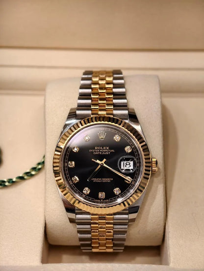 LOR ROL Silver Golden Chain Black Dial Japanese Automatic Premium Men’s Watch 991451