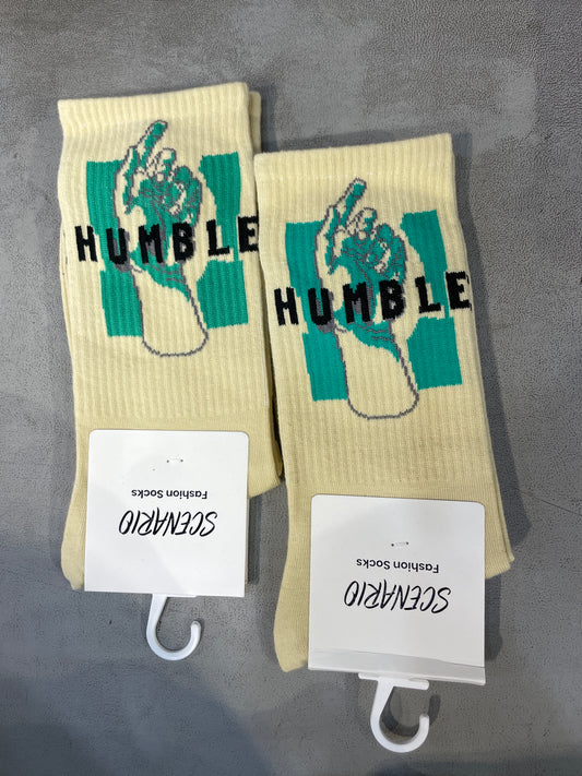 Scenario Cream Colour Humble Print Premium Quality Full Socks 991250