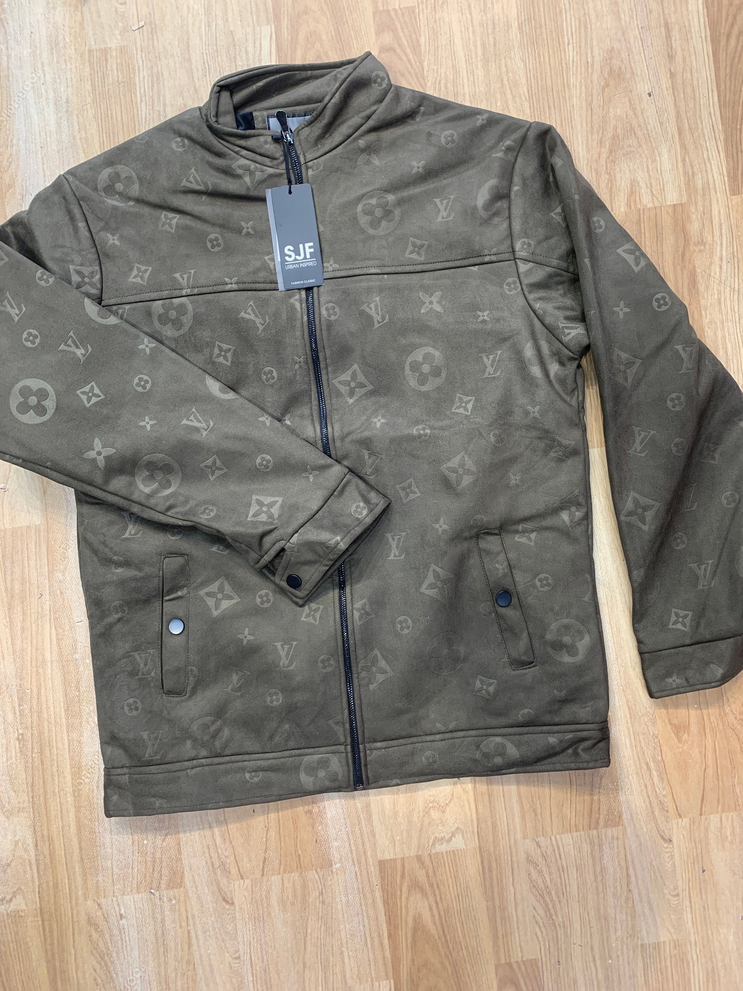OUL Jacket Green Colour OUL Monogram Print A529