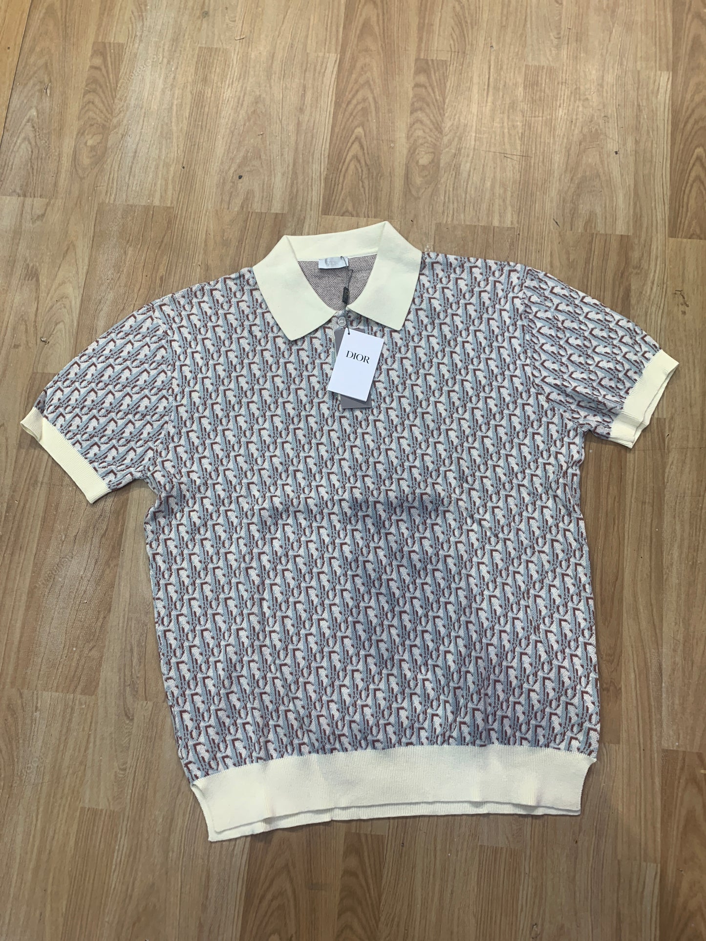 OID Cream Colour Brown Grey OID  Print Premium Quality collar Tshirt 80830