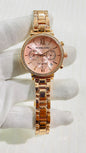 Cim Copper Slim Chain Copper Dial Studed Ladies Watch 989370
