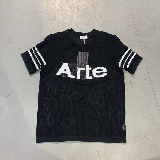 ZFJY Arte Black Colour White Print Knitted Premium Quality Imported V Neck Unisex T Shirt 9605