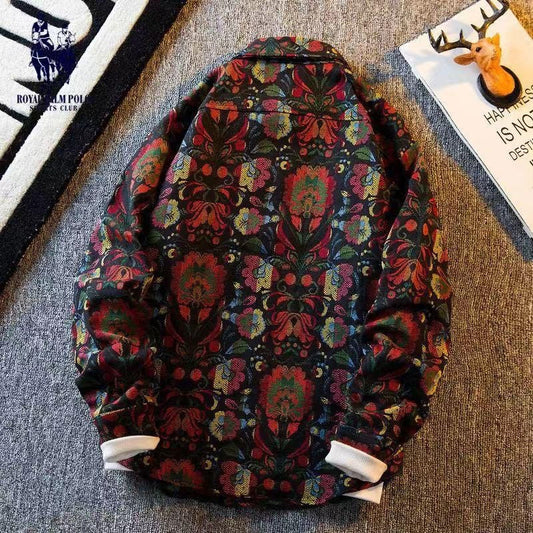 Happy Sweety Black Maroon Colour with Floral Print Full Sleeve Shacket Shirt 19375