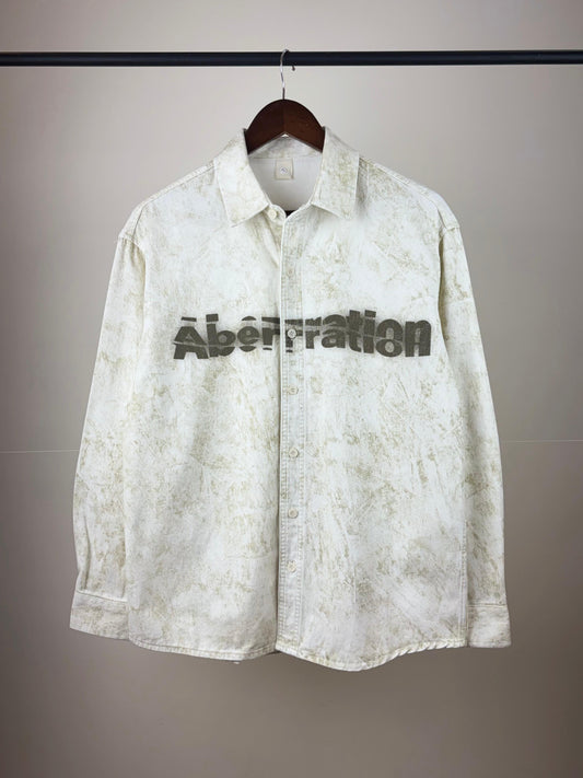 ABERRRATION Cream Grey Green Dual Tone Full Sleeve Shacket 3635