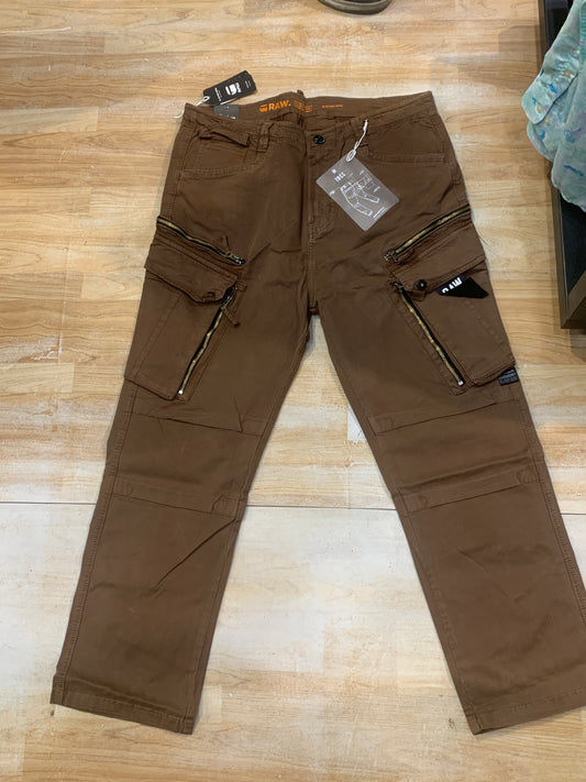 WAR RAW G-STAR Brown Colour 6 Pockets Premium Quality Unisex Cargo Pants 7001