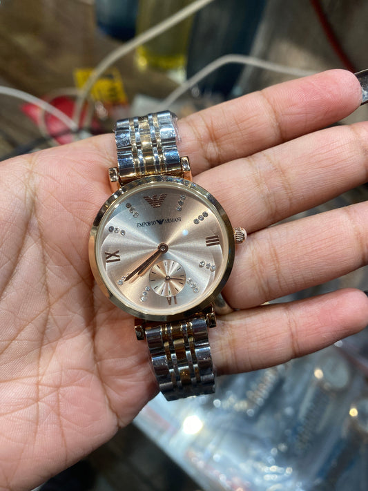 Mra Silver Copper Chain Orange Dial Ladies Watch 901877