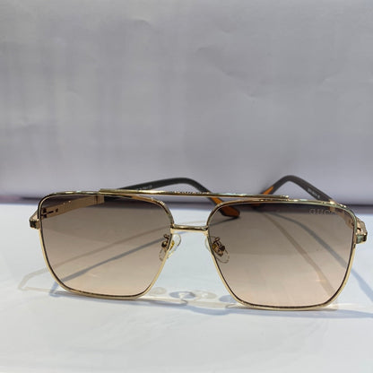 Cug Gold Frame Brown Shade Unisex Sunglasses 22315 59 14 145