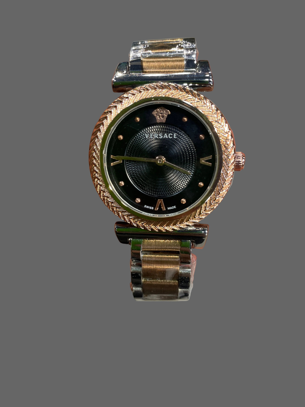 Rev Silver Copper Chain Black Dial Ladies Chain Watch 991123