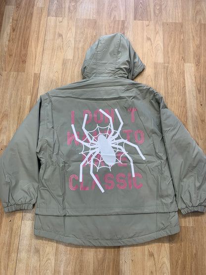 Y.P.X Important Jacket With Hoodie Green Colour Back Spider print 3Y-32