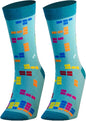 PAPA SOCKS Tetris Edition Funny Colourful Premium Quality Full Unisex Socks 989944
