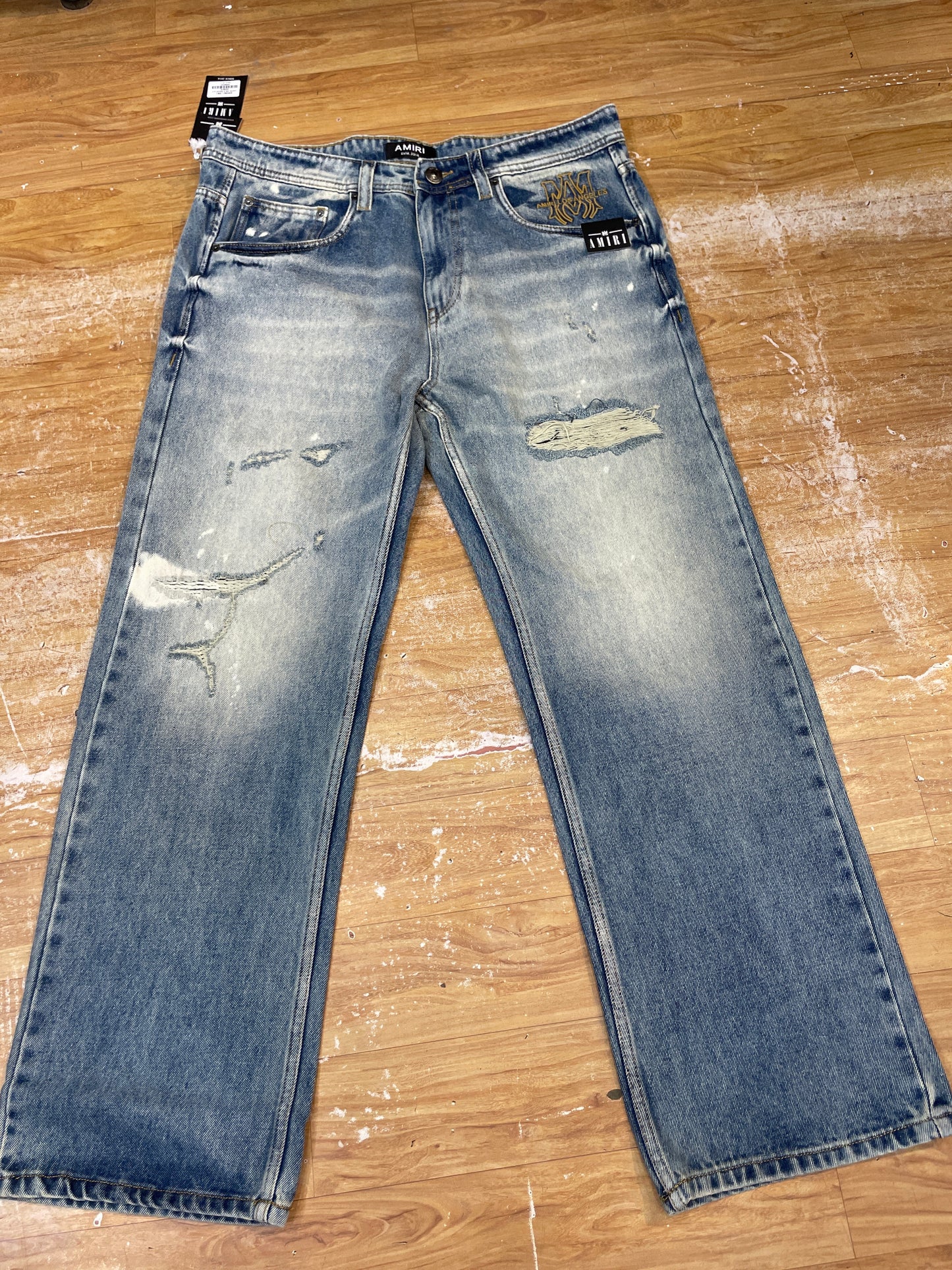IMR AMI Faded Blue Colour Premium Quality Rugged Straight Loose Fit Men’s Jeans KFN875