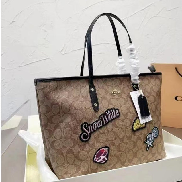 AOC COA CC Print Patch Work Premium Quality Ladies Tote Bag With Box CL612