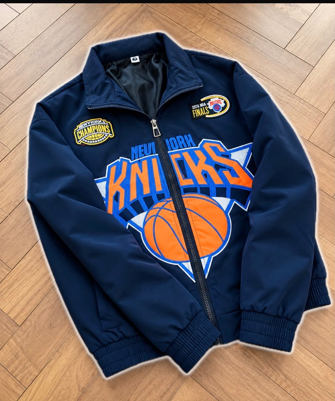 Fashion Blue Colour New York Orange Blue Print Premium Quality Unisex Jacket H64-A