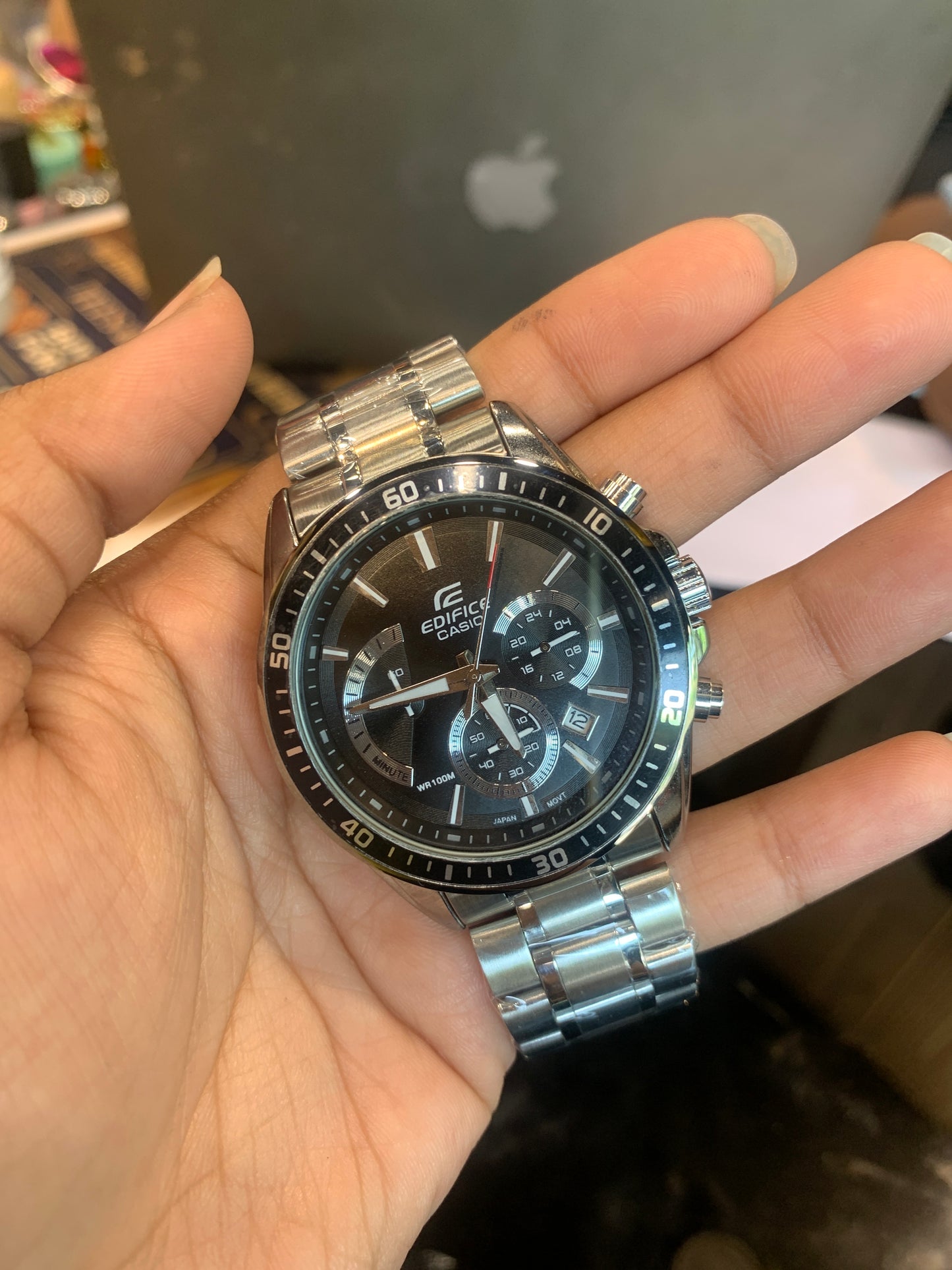 IDE EDI Black Dial Silver Chain Chrono Working Men’s Watch 990733