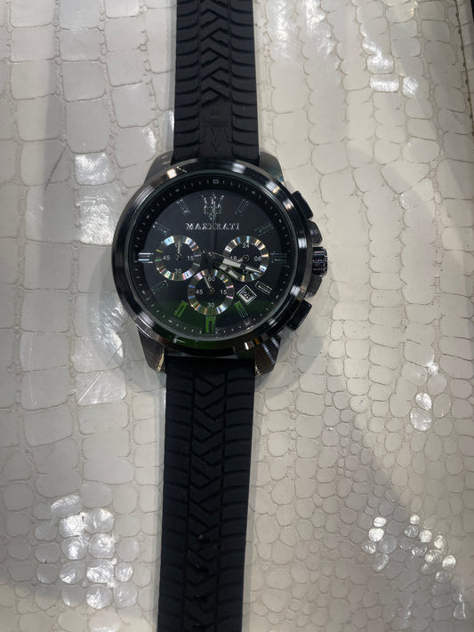 SAM MAS Black Silicon Strap Black Ring Black Dial Premium Quality Men’s Watch 990923
