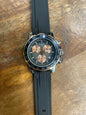 SIT TIS Black Silicone Strap Black Copper Dial Chrono Men’s Watch 991219