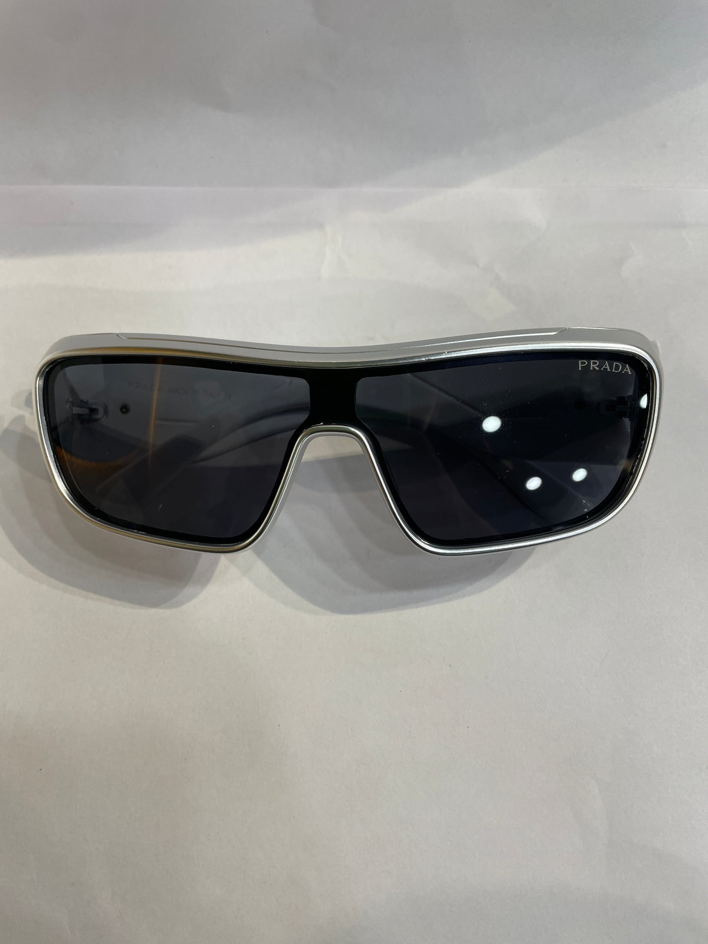 ARP Silver White Frame Black Shade Unisex Branded Sunglasses SUN211