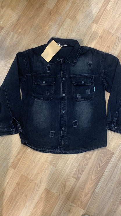Charcoal Black Colour Imported Denim Shirt/Jacket 2202