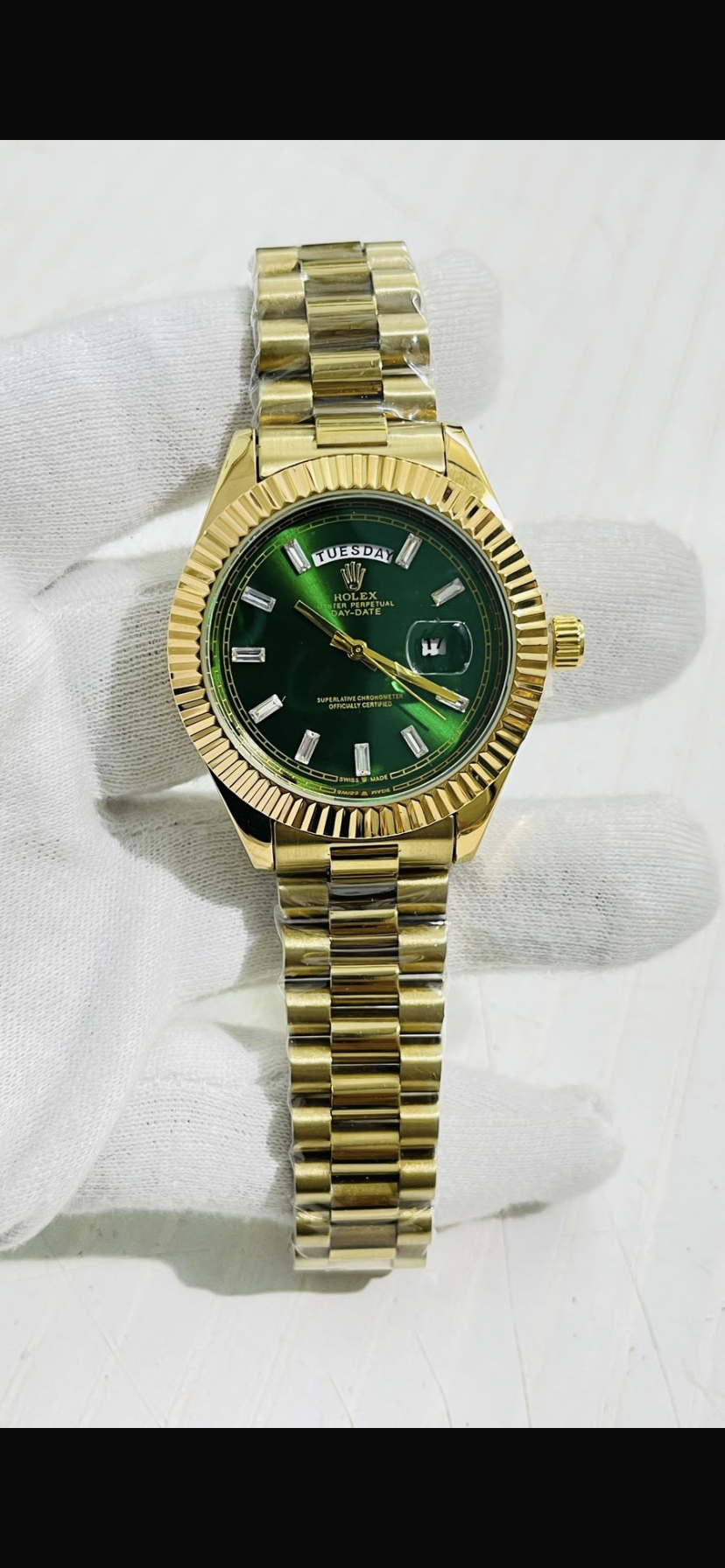 Lor Golden Chain Green Dial Men’s Watch 989331