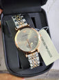 Mra Silver Copper Chain Grey Stud Chrono Dial Ladies Watch 401802