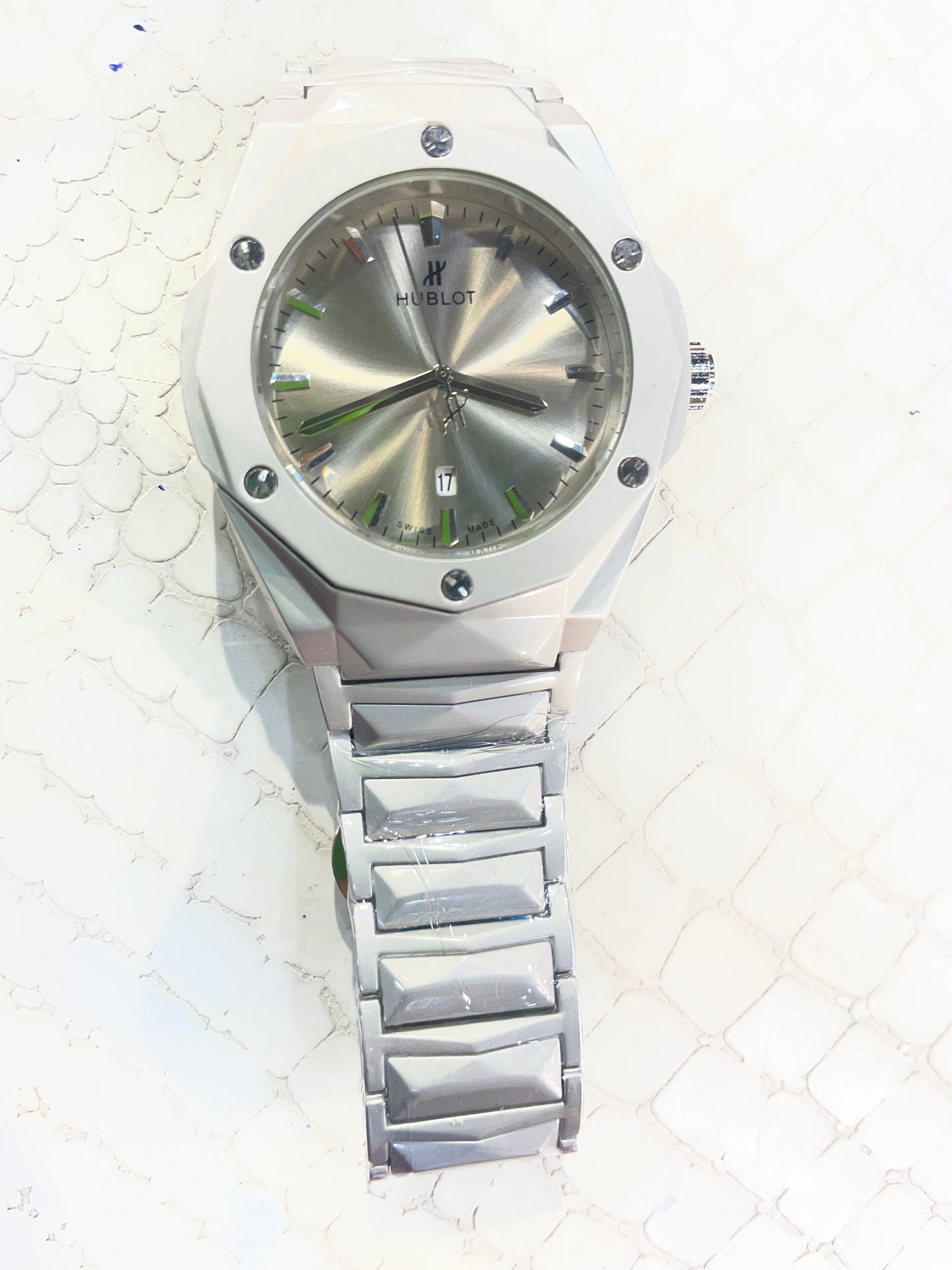 BUH HUB Silver Chain Grey Dial Men’s Watch 990986