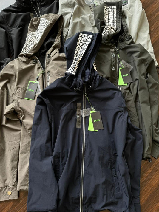 SOB GUH Olive Colour With Hood Print Premium Quality windcheater Zipper Jacket 28057