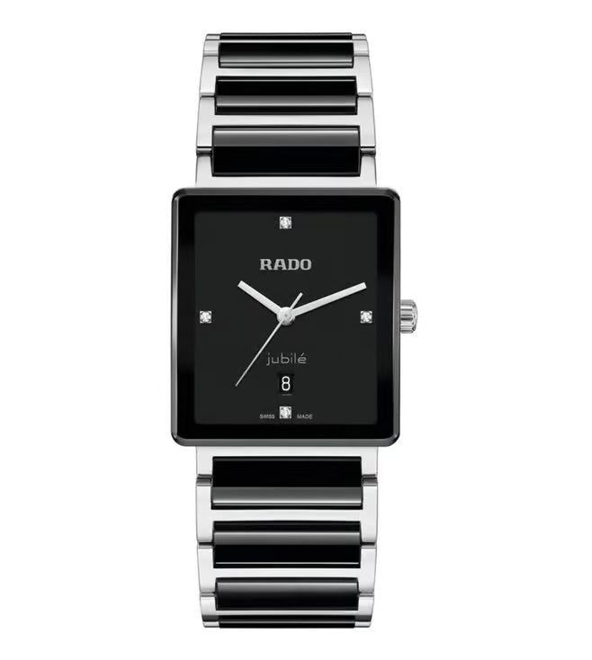 DAR RAD Black Silver Chain Square Black Dial Men’s Watch 991463