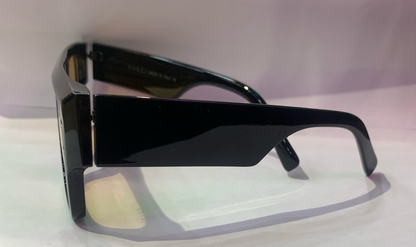 CUG Glossy Black Frame Yellow Shade Unisex Sunglasses ZN3837 55 17-140