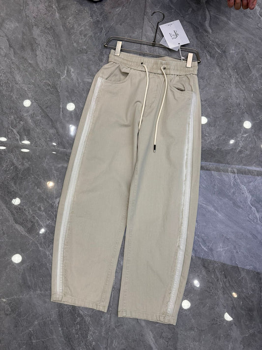 YZY Korean Style Cream Baggy Fit With 6 Pocket Denim Cargo Pants Y25536-1