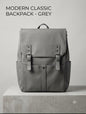 LDA Grey Colour Italian Leather Premium Quality Imported Unisex Backpack 8610