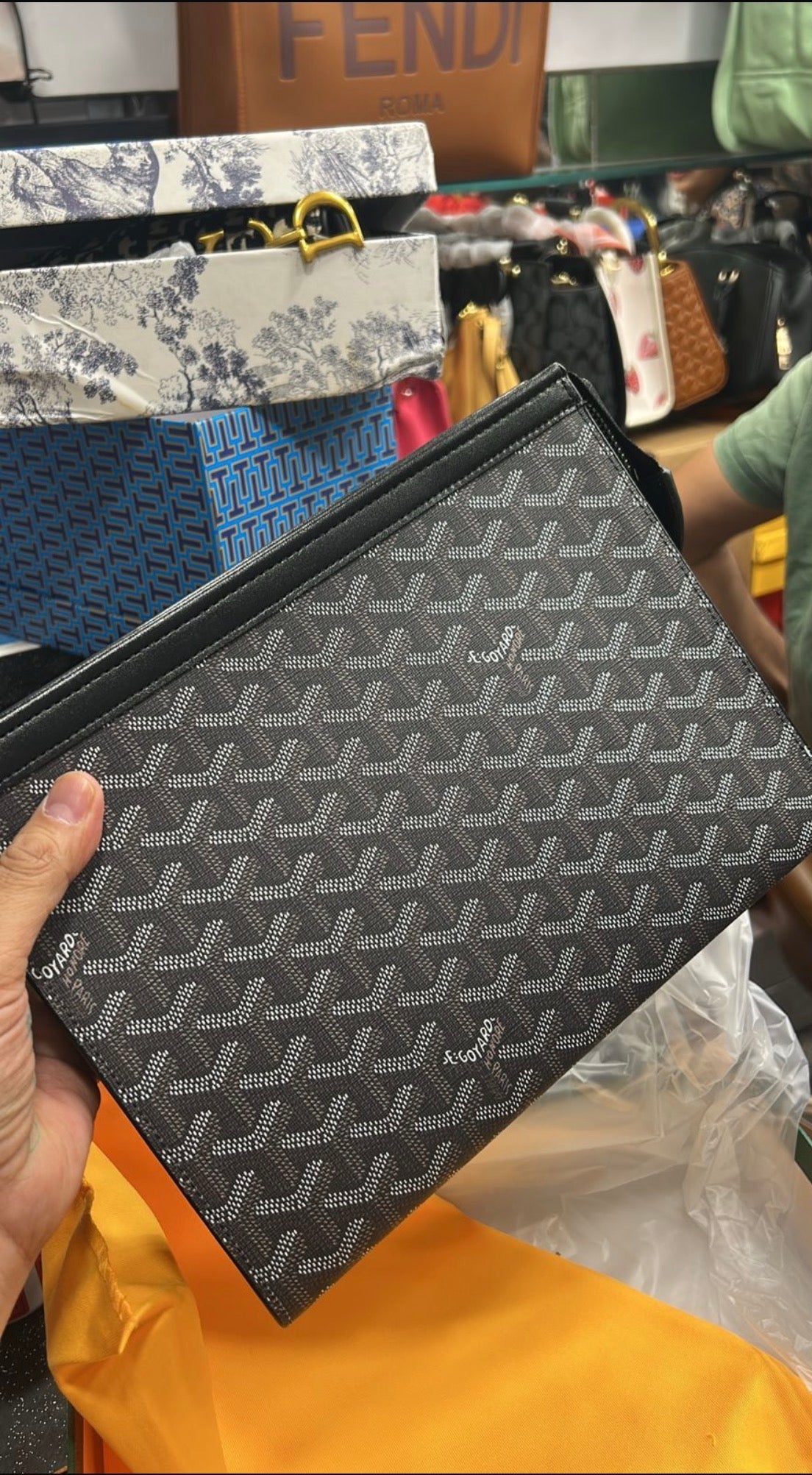 YOG GOY Black Colour Premium Quality Unisex Hand Pouch Bag 61692