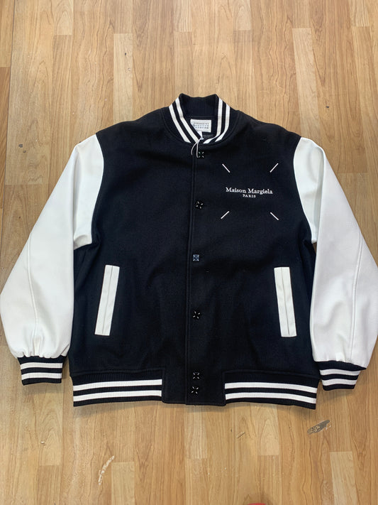 Maison Margiela Varsity Jacket Black Colour Back Embroidered Print 90978