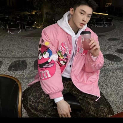 MM Pink Colour With Back Front Premium Quality Zipper Jacket 28041