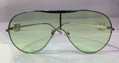 EOL Silver Frame Trancy Green Shade Silver Stick Unisex Sunglasses SUN103