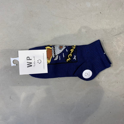 WP Multi Colour With Multy Print Premium Quality Ankle Socks 990041