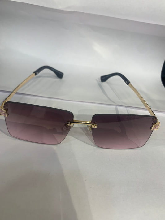 NEF Golden Stike Frame Smoke pink Shade Unisex Sunglasses 6A005 57 15 136