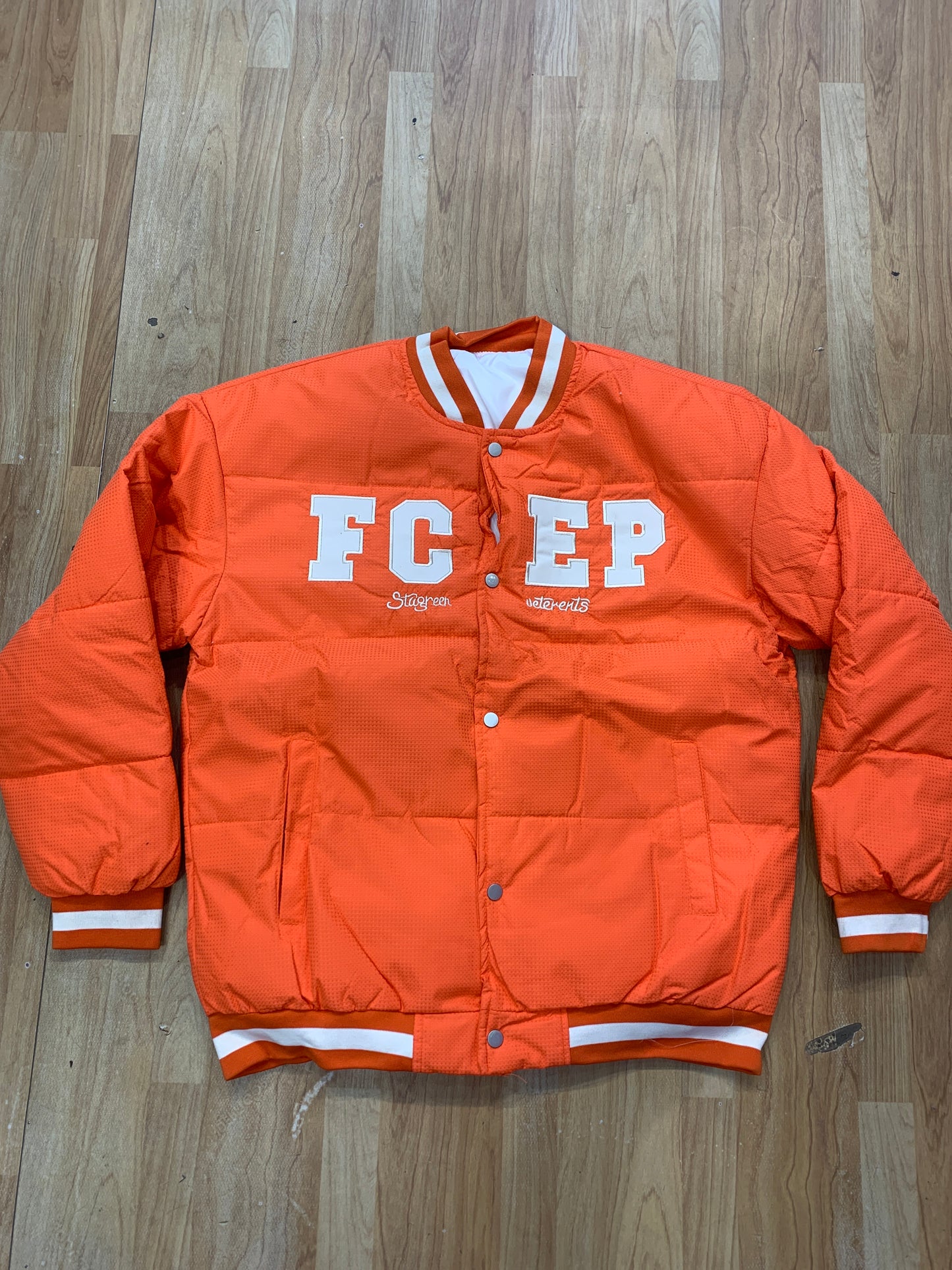 Fcep Puffer Varsity Jacket Orange Colour 2302