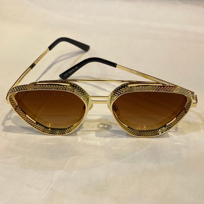 MAR RAM Golden Frame Brown Shade Sunglass 2171 56 15-146