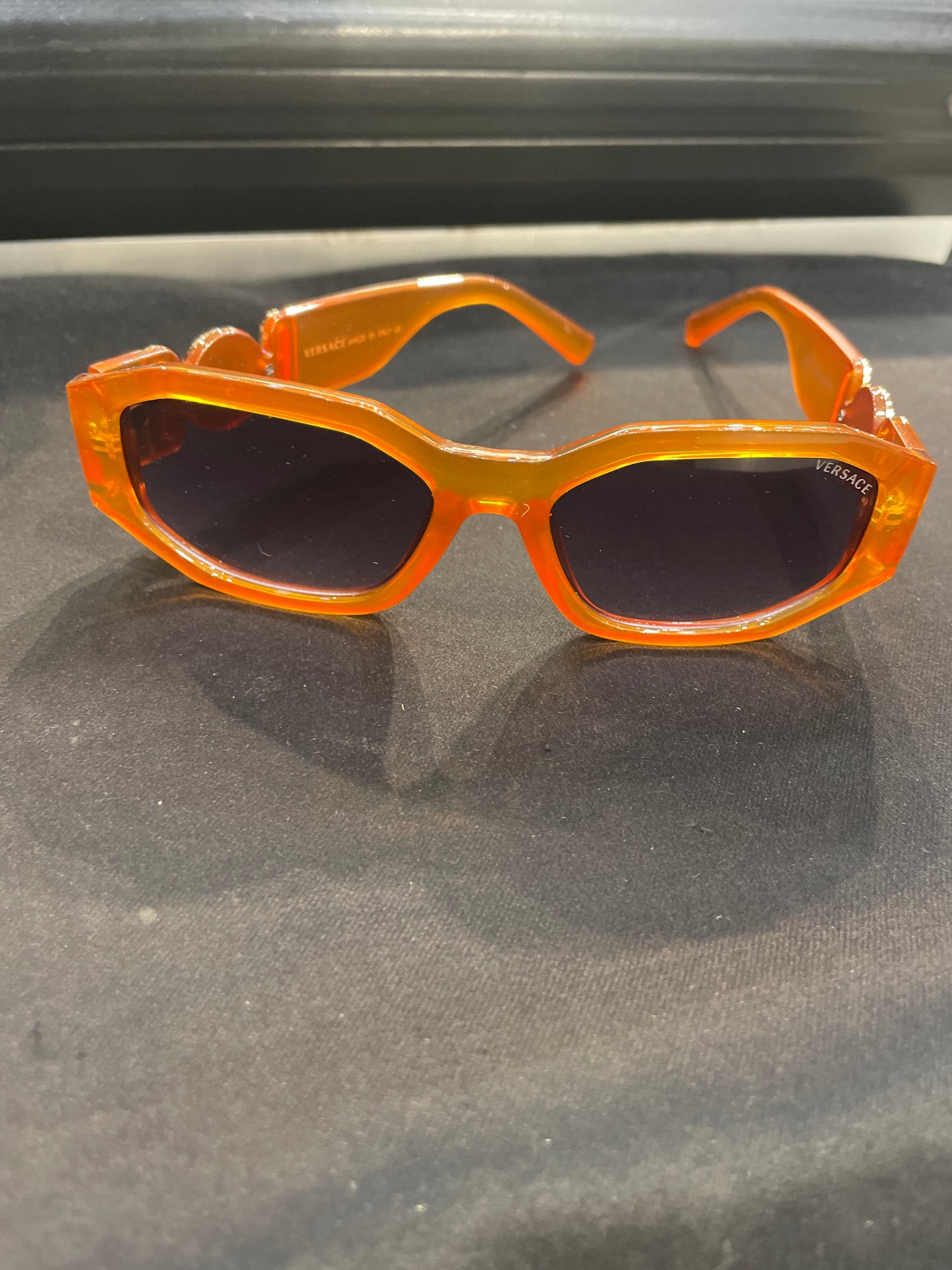REV VER Orange Frame Black Shade Unisex Sunglass 8723 54 18 141