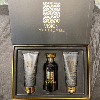 VISION POUR HOMME NUSUK 100ML Perfume/Body Lotion/Shower Gel Combo Gift Set