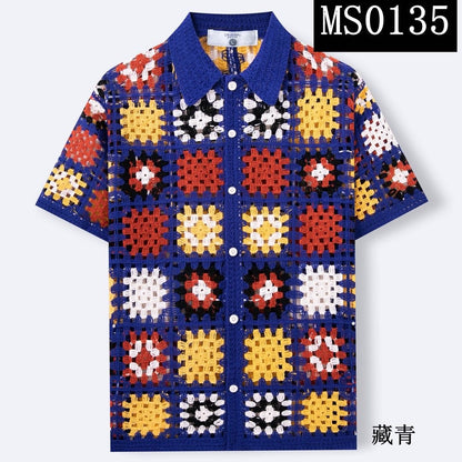 Panda Crochet Blue Orange Cream Yellow Colour See-Through Imported Unisex Shirt MS0135