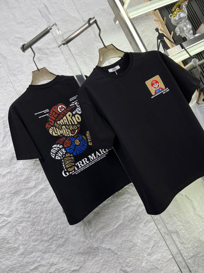 Raz Zar Black Colour EST.1988 Mario Back Print T-Shirt 5584