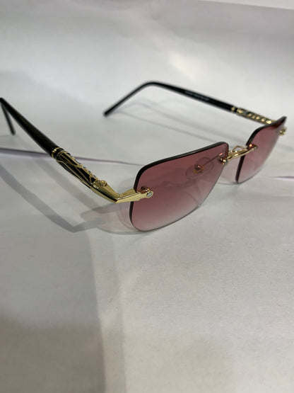 NOM Black Stike Frame Smoke pink Shade Unisex Sunglasses 6A004 55 19 137