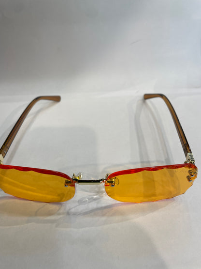 UIM MIU Brown Stick Frameless Orange Shade Unisex Sunglass SUN2031