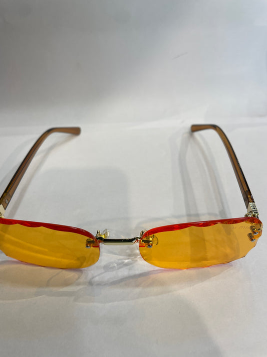 UIM MIU Brown Stick Frameless Orange Shade Unisex Sunglass SUN2031