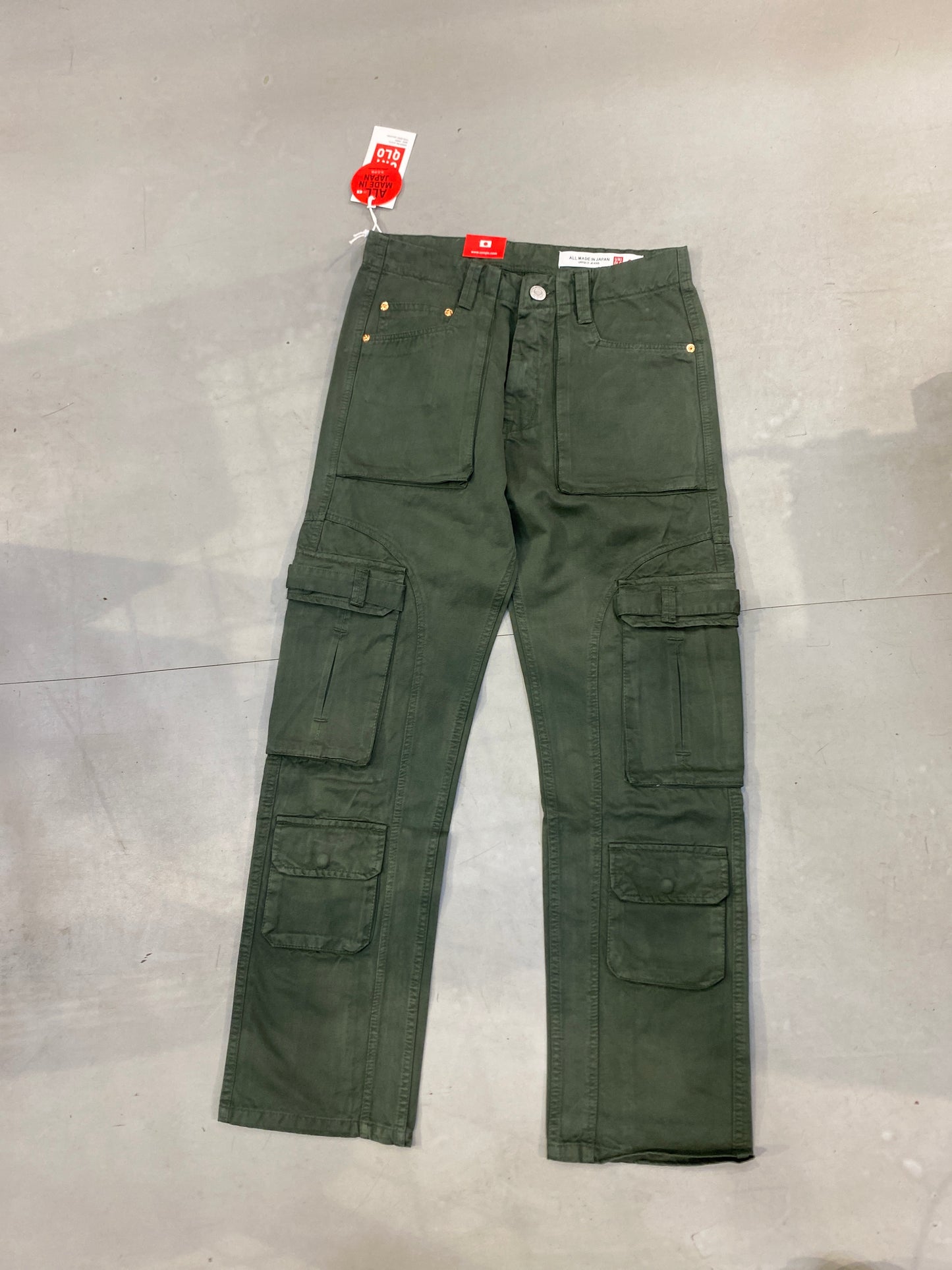 INU UNI Olive Green Colour 8 Pockets Premium Quality Unisex Cargo Pants 7015