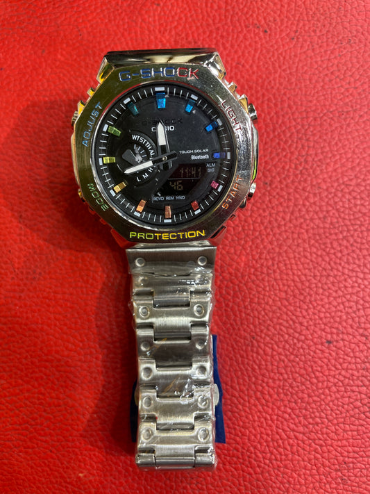 Hsg Silver Chain Black Multi Colour Dial Water resistant Sports Men Watch 990819