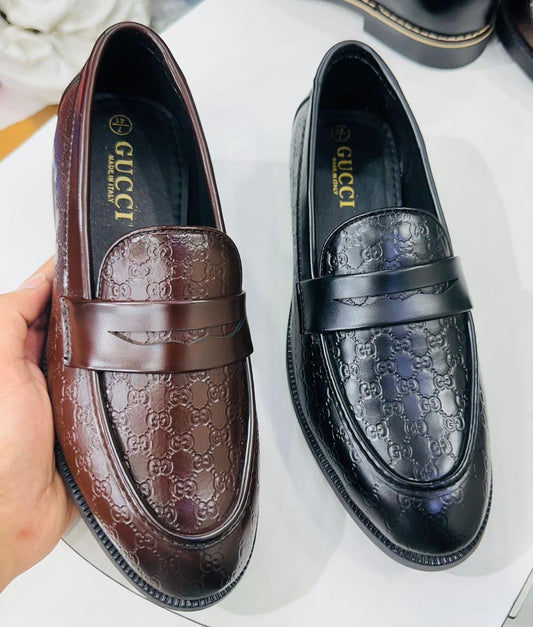 CUG GUC Black GG Design Formal Loafers Shoes 988105