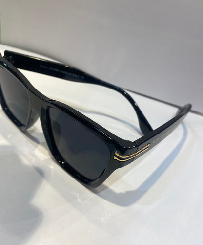 RAM Glossy Black Frame Black Shade Unisex Sunglasses MJ1002 56 18 138
